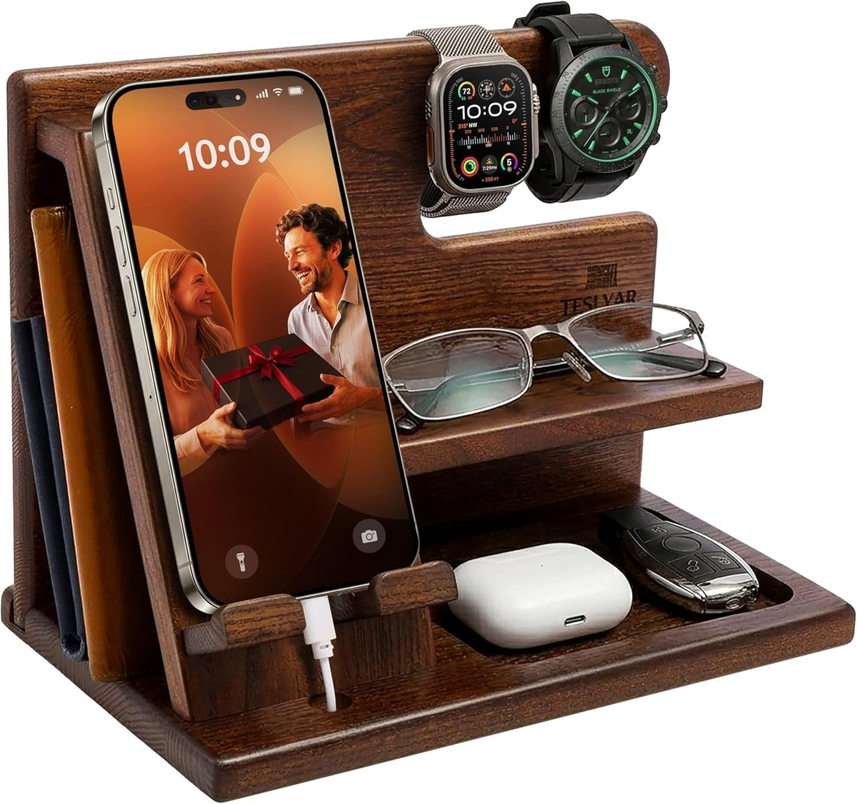 The Complete Desk Set - wood phone docking station