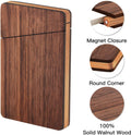 Wood Business Card Holders Wooden Business Card Case Name Card Holder Walnut Card Holder with Magnetic Closure Portable (Black Walnut)