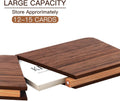 Wood Business Card Holders Wooden Business Card Case Name Card Holder Walnut Card Holder with Magnetic Closure Portable (Black Walnut)