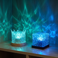 Crown and Square ripple lamps side by side with overlapping wave light