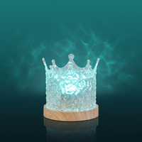 Ripple Ocean Lamp, Crown style, glowing aqua
